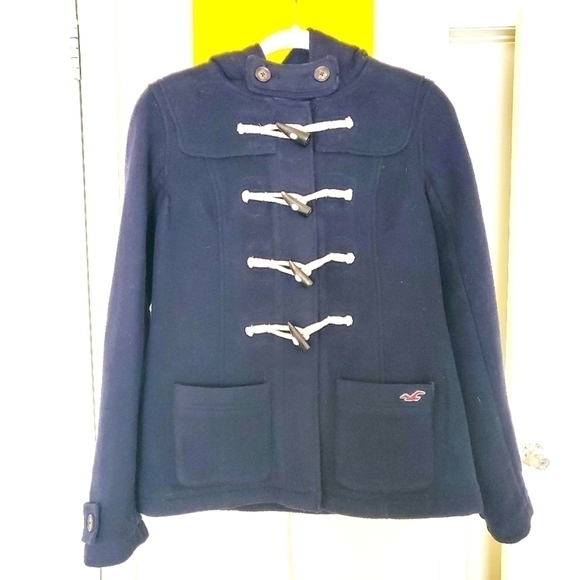 Hollister Jackets & Blazers - HOLLISTER | Navy Blue Toggle Coat